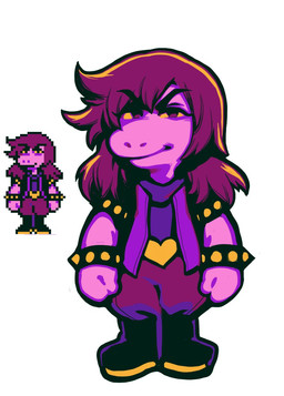 anthro armband boots bracelet chibi clothing female footwear jewelry shoes simple_background smile solo spiked_armband spiked_bracelet spikes sprite_redraw standing white_background modeseven deltarune undertale_(series) susie_(deltarune) reptile scalie 2025 hi_res redraw reference_image