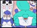 2_tails 4:3 absurd_res ahegao amy_the_mystgoose anthro anus balls blue_body blue_cum blue_eyes blue_fur blueberry_cum blush bodily_fluids breasts claws colored_cum comic cum cum_drip cum_in_pussy cum_inside darknetic dripping drooling duo ejaculation embarrassed emmanuel_the_zangoose english_text eyebrows eyelashes eyes_closed eyeshadow featureless_breasts female feral fluffy fluffy_tail from_front_position fur generation_3_pokemon generation_6_pokemon genital_fluids genitals hi_res hybrid impregnation internal knot knotting looking_pleasured makeup male male/female mating_press meowstic multi_tail multicolored_body multicolored_fur nintendo nude outside ovum penetration penis pokemon pokemon_(species) psychic pussy red_sclera saliva sex sperm_cell surprise surprised_expression tail text tongue tongue_out two_tone_body two_tone_fur unusual_bodily_fluids unusual_cum unusual_genital_fluids vaginal vaginal_penetration white_body white_fur yellow_eyes zangoose