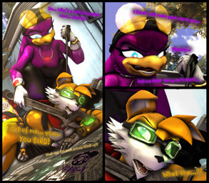 anthro arms_tied beak bound clothed clothing detailed_background dominant duo eyewear female female_dominating_male fur hair hoverboard legs_tied male male/female purple_body restraints submissive submissive_male tail teasing text gdbr-1 seriuswolf_(modeler) warfaremachine_(modeler) sega sonic_riders sonic_the_hedgehog_(series) miles_prower wave_the_swallow avian bird canid canine canis fox hirundinid mammal oscine passerine swallow_(bird) 3d_(artwork) absurd_res digital_media_(artwork) hi_res source_filmmaker_(artwork) watermark