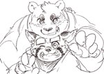 4_fingers anthro biped duo fingers humanoid_hands kemono one_eye_closed overweight simple_background white_background wink exe_exem lifewonders tokyo_afterschool_summoners alp_(tas) zhurong_(tas) ailurid bear giant_panda mammal red_panda 2021 digital_drawing_(artwork) digital_media_(artwork) sketch