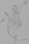 arabesque_(ballet) ballerina ballet bottomwear buckteeth claws clothing dance_shoes dancewear dancing en_pointe female footwear hairy_legs hairy_pits pointe_shoes second_position_arms_(ballet) shoes skirt solo teeth transformation tutu tfancred mammal mouse murid murine rodent hi_res monochrome