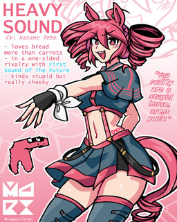 absolute_territory ahoge black_clothing black_fingerless_gloves black_gloves black_handwear bottomwear clothing colored_nails crop_top curled_tail description drill_curls electronics female fingerless_gloves gloves gradient_background grey_bottomwear grey_clothing grey_shirt grey_skirt grey_topwear hair handwear headphones midriff nails navel navel_line notched_ear open_mouth open_smile pink_background pink_eyes pink_hair pink_nails pink_tail pleated_skirt shirt short_hair simple_background skirt smile solo suspender_skirt suspenders tail text topwear nyapurrlitan horse_race_tests utau kasane_teto animal_humanoid equid equid_humanoid equine equine_humanoid horse_humanoid humanoid mammal mammal_humanoid 4:5 absurd_res character_name crossover digital_drawing_(artwork) digital_media_(artwork) english_text hi_res pink_theme