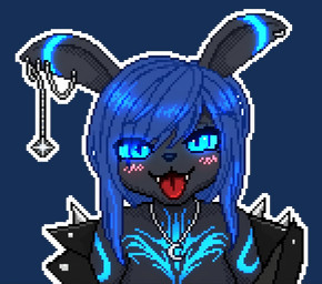 anthro blue_eyes blush clothing ear_chain ear_piercing fangs female fur fur_markings glowing glowing_eyes glowing_markings jacket leather leather_clothing leather_jacket leather_topwear markings piercing solo teeth tongue tongue_out topwear nintendo pokemon eeveelution generation_2_pokemon pokemon_(species) shiny_pokemon umbreon alpha_channel digital_drawing_(artwork) digital_media_(artwork) hi_res pixel_(artwork)