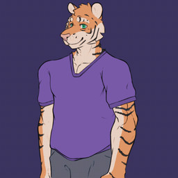 anthro biceps bottomwear clothing flexing flexing_bicep flexing_muscles fur green_eyes looking_at_viewer male muscular muscular_male pants pecs shirt smile smiling_at_viewer solo striped_body striped_fur stripes topwear mandofruit remmy_(colt_wolf) felid mammal pantherine tiger 1:1 animated animated_gif low_res short_playtime