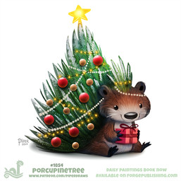 ambiguous_gender beady_eyes black_eyes brown_body brown_fur christmas_decorations christmas_lights feral fur garland gift glowing holidays humor ornament plant pun ribbons smile solo star text tree visual_pun whiskers white_body white_fur piper_thibodeau christmas mammal porcupine rodent 2017 digital_media_(artwork) digital_painting_(artwork) english_text painting_(artwork) url