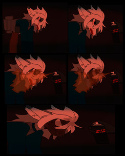 anthro blood blue_clothing bodily_fluids bulletproof_vest burning clothing duo femboy fire foggy_background gore hair male male/male text white_body white_hair wounded raganlier mythology raganlier_(character) dragon mythological_creature mythological_scalie scalie 4:5 comic english_text hi_res