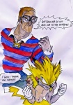 anthro dialogue duo ego_ridden eyewear glasses heart_tattoo humor male muscular sonichu_medallion tail tattoo text unknown_artist nintendo pokemon sega sonic_the_hedgehog_(series) sonichu_(series) chris_chan fan_character sonichu_(character) eulipotyphlan hedgehog human hybrid mammal crossover english_text hi_res