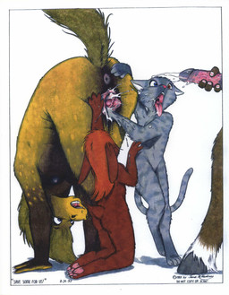 age_difference anthro anus ass_up bent_over big_anus big_butt bisexual bodily_fluids butt circumcised cum cum_in_vagina cum_inside digitigrade erection feet female female/female fisting foursome gaping gaping_vagina genital_fluids genitals group group_sex heterochromia hindpaw hooves humanoid_genitalia humanoid_penis kneeling larger_female larger_male male male/female nude older_penetrated open_mouth paws penetration penis pull_out raised_tail sex simple_background size_difference smaller_female spread_butt spread_vulva spreading tail text tongue unguligrade vaginal vaginal_fisting vaginal_penetration vulva white_background young young_anthro young_female james_m_hardiman domestic_cat equid felid feline felis lagomorph leporid mammal rabbit 1997 absurd_res english_text hi_res traditional_media_(artwork)