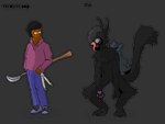 anthro big_claws claws dagger knife male melee_weapon paws polearm spear weapon goodwillw shortydoggy verdict_loop vin(goodwillw) felid feline human hybrid mammal monster 4:3 alpha_channel hi_res