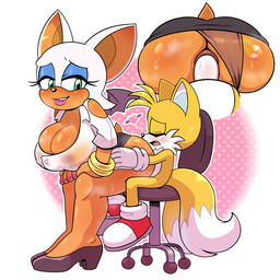 age_difference anal anal_penetration anthro anus big_breasts big_butt bite biting_lip biting_own_lip blush bodily_fluids bottomwear breasts butt chair clothing clothing_aside duo erection female female_penetrated footwear fur furniture genitals glistening glistening_breasts gloves hair handwear humanoid_genitalia humanoid_penis larger_anthro larger_female lipstick looking_back makeup male male/female male_penetrating male_penetrating_female membrane_(anatomy) membranous_wings nipple_outline office office_chair older_anthro older_female older_penetrated on_chair open_mouth panties panties_aside penetration penile penile_penetration penis penis_in_ass self_bite sex shirt shoes shota sitting sitting_on_chair size_difference skirt smaller_anthro smaller_male smile sweat sweatdrop sweaty_breasts sweaty_butt sweaty_legs sweaty_thighs tail topwear underwear underwear_aside wings young young_anthro young_male younger_anthro younger_male hyoumaru sega sonic_the_hedgehog_(series) miles_prower rouge_the_bat bat canid canine fox mammal 1:1 2024 digital_media_(artwork)