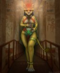 ancient anthro breasts egyptian egyptian_architecture female pose solo temple tomb rahir tefnut deity felid lion mammal pantherine 5:6 digital_media_(artwork) hi_res pinup