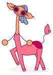 all_fours big_eyes blue_hair female hair hooves long_neck looking_at_viewer o_o pink_body solo tan_body tan_skin mint_chocolatelemon centaurworld netflix glendale_(centaurworld) antelope bovid gerenuk_taur humanoid_taur mammal mammal_taur taur 2021 digital_drawing_(artwork) digital_media_(artwork) hi_res signature