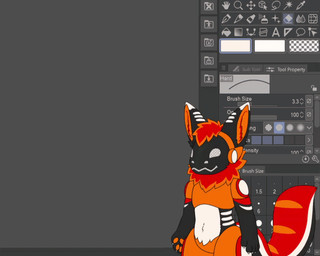 anthro belly big_tail black_body black_fur claws fur machine male neck_tuft orange_body orange_pawpads pawpads png_avatar screen screen_face standing tail tuft white_belly jm-luxro pngtuber fan_character protogen 5:4 animated animated_gif short_playtime