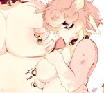 anthro areola bell bell_collar big_breasts breasts collar female female_anthro fur gloves_(marking) markings nipple_piercing nipples piercing pink_areola pink_nipples solo yellow_eyes fishbonedd 2024 digital_drawing_(artwork) digital_media_(artwork) hi_res