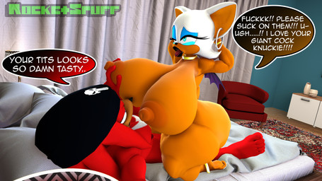 ahegao ambiguous_penetration anthro beanie beanie_only bed big_breasts big_butt bracelet breasts butt choker claws clothing duo ear_piercing ear_ring female furniture gold_(metal) gold_anklet gold_bracelet gold_choker gold_jewelry gold_necklace hands_behind_head hat hat_only headgear headgear_only headwear headwear_only hoop_ear_ring huge_breasts huge_butt jewelry looking_pleasured lying lying_on_bed male male/female mostly_nude muscular muscular_male necklace on_bed penetration piercing ring_piercing speech_bubble thick_thighs toe_claws tongue tongue_out rocketspuff punisher sega sonic_the_hedgehog_(series) knuckles_the_echidna rouge_the_bat bat echidna mammal monotreme 3d_(artwork) absurd_res digital_media_(artwork) hi_res