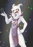 abstract_background anthro black_sclera clothing horn male solo tabard tabard_only kanto05 undertale undertale_(series) asriel_dreemurr_(god_form) bovid caprine goat mammal hi_res