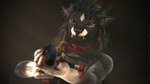 accessory angry anthro black_body black_fur black_hair black_nose brown_eyes bulletproof_vest clothing fangs female fur grey_body grey_fur gun hair hair_accessory kerchief mexican_flag ranged_weapon shell_(projectile) shotgun shotgun_shell simple_background solo teeth text weapon white_body white_fur thatworgen blizzard_entertainment warcraft aura_thorne_(auramargaret) canid mammal werecanid werecreature worgen 16:9 2022 3d_(artwork) 4k absurd_res autodesk_3ds_max_(artwork) digital_media_(artwork) hi_res url watermark widescreen