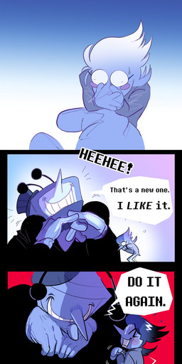 blush clothing dialogue duo electronics embarrassed for_a_head hair hat headgear headwear male not_furry screen screen_face simple_background speech_bubble teeth television text spmtnlove deltarune undertale_(series) spamton_g._spamton tenna_(deltarune) addison_(deltarune) darkner humanoid object_head screen_head tv_head comic digital_media_(artwork) english_text hi_res