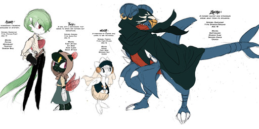 anthro claws fancomic female feral group male micro_calves micro_legs micro_thighs shadow simple_background slim_male sun tail text thin_calves thin_legs thin_thighs toe_claws white_background lampette nintendo pokemon asher_(lampette) noor_(lampette) twig_(lampette) zafira_(lampette) dinosaur garchomp gardevoir generation_2_pokemon generation_3_pokemon generation_4_pokemon humanoid mammal mustelid pokemon_(species) prehistoric_species reptile saurischian scalie sneasel theropod english_text hi_res model_sheet