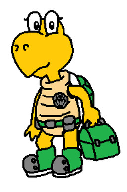 anthro badge belt boots clothed clothing eyelashes female footwear holding_object looking_at_viewer lunchbox shell shoes simple_background smile solo steel-toe_boots sweater three-quarter_view toony topwear turtleneck utility_belt white_background yellow_body pixel_vibri mario_bros nintendo fan_character khloe_koopa koopa koopa_troopa scalie 2025 aliasing digital_media_(artwork)