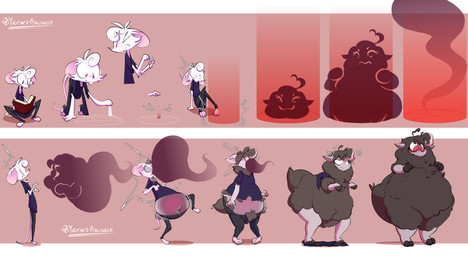 anthro arthropod_abdomen blood_drop bodily_fluids book chalk dizzy floating fluffy forced forced_transformation fur hooves magic male occult occult_symbol overweight pentagram possession pubes slim species_transformation symbol transformation transformation_sequence transformation_through_magic weight_gain wool_(fur) yeenskunk cassidy_(yeenskunk) arachnid arthropod bovid caprine demon ghost hybrid mammal mouse murid murine rodent sheep spider spirit absurd_res hi_res sequence