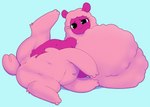 big_breasts black_eyes breasts female fur genitals huge_breasts hyper hyper_breasts looking_at_viewer nude pink_body pink_fur pink_wool purple_body pussy smile solo wool_(fur) sbshouseofpancakes centaurworld netflix wammawink alpaca alpaca_taur camelid camelid_taur mammal mammal_taur taur digital_media_(artwork) hi_res