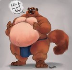 anthro asian_clothing belly black_nose blue_clothing blue_fundoshi blue_underwear brown_body brown_fur clothing east_asian_clothing fundoshi fur humanoid_hands japanese_clothing male mature_male obese obese_male overweight overweight_male simple_background solo underwear karrnade animal_crossing nintendo tom_nook_(animal_crossing) canid canine mammal raccoon_dog tanuki 2021 hi_res