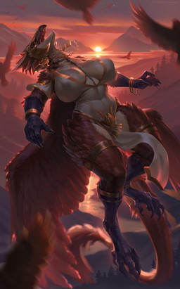 anthro armor big_breasts biped bracelet breasts claws clothed clothing female headgear helmet jewelry nipple_outline nipples non-mammal_breasts non-mammal_nipples open_mouth outside pupils small_waist snout solo tail thick_thighs three-quarter_view toe_claws wide_hips wings silgiriya_mantsugosi mythology warhammer_(franchise) fe'ra avian chaos_daemon daemon_of_tzeentch dragon lord_of_change mythological_creature mythological_scalie scalie absurd_res hi_res