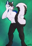 anthro blue_body blue_fur fur male shocked solo surprised_expression transformation white_body white_fur thatblackfox_(artist) fetishbruary jj canid canine canis domestic_dog husky mammal mephitid nordic_sled_dog skunk spitz absurd_res hi_res