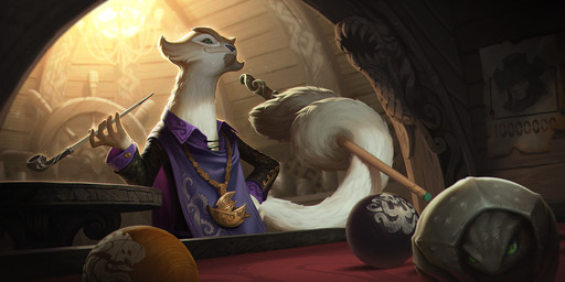 5_fingers anthro ball beard billiards brown_body brown_fur clothing facial_hair fingers fur holding_object holding_smoking_pipe inside lamp long_tail male purple_clothing smile smoking_pipe solo tail tail_holding_object wall_(structure) wanted_poster wood wood_wall dao_trong_le league_of_legends legends_of_runeterra riot_games tencent mammal mustelid 2:1 digital_media_(artwork) hi_res official_art