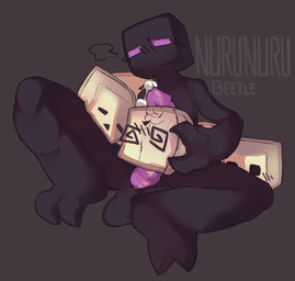 2_toes 3_fingers after_sex ambiguous_gender anthro balls black_balls black_body blush blush_lines bodily_fluids breath cum cum_on_penis dazed feet fingers genital_fluids genitals group living_condom male male/ambiguous male_penetrating mouthless open_mouth penetration penis purple_eyes purple_penis sitting slime slime_sex spiral spiral_eyes toes translucent translucent_body nurunurubeetle microsoft minecraft mojang xbox_game_studios enderman goo_creature slime_(minecraft) sulfur_cube_(minecraft)