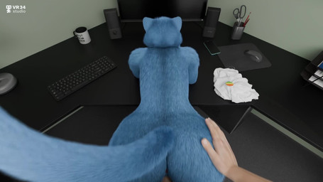 anthro blue_body blue_fur butt butt_focus butt_grab cheat cheating_wife consistent_pov doggystyle duo electronics female first_person_view from_behind_position fur furniture genitals hand_on_butt human_on_anthro infidelity interspecies male male/female male_human moan office on_table outside penis phone phone_call sex table vr34studio cartoon_network the_amazing_world_of_gumball nicole_watterson domestic_cat felid feline felis human mammal 16:9 3d_(artwork) 3d_animation animated digital_media_(artwork) hi_res high_framerate long_playtime sound video widescreen