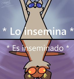 anthro duo humor male male/male parody text pinumontbalou epic_games fortnite fennix_(fortnite) volpez_(fortnite) arctic_fox canid canine canis fox mammal red_fox true_fox animated hi_res high_framerate meme spanish_text brother_(lore) brothers_(lore) incest_(lore) sibling_(lore)