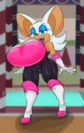 anthro big_breasts bodysuit breasts camel_toe clothed clothing female huge_breasts looking_at_viewer muscular skinsuit solo thick_thighs tight_clothing wide_hips rougethedaisy sega sonic_the_hedgehog_(series) rouge_the_bat bat mammal