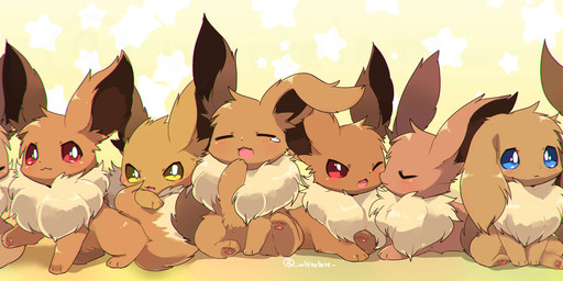 3_toes :3 ambiguous_gender blue_eyes blush bodily_fluids brown_body brown_ears brown_fur brown_inner_ear brown_tail cute_fangs daww digitigrade dipstick_tail eyes_closed fangs feet feral floppy_ears fluffy fluffy_ears fluffy_tail front_view fur green_eyes group hindpaw kemono looking_at_another looking_at_viewer lop_ears markings multicolored_body multicolored_fur multicolored_tail neck_tuft no_sclera one_eye_closed open_:3 open_mouth open_smile pawpads paws pink_pawpads pupils quadruped red_eyes simple_background sitting smile standing tail tail_grab tail_markings tan_body tan_fur tan_tail tears teeth tired toes tongue tuft two_tone_body two_tone_fur two_tone_tail white_pupils wink yawn yellow_background yellow_eyes suppainu nintendo pokemon canid eevee generation_1_pokemon mammal pokemon_(species) absurd_res colored digital_media_(artwork) full-length_portrait hi_res portrait shaded