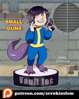 male solo tail errokioslem fallout microsoft humanoid kobold lizard reptile scalie hi_res