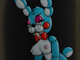 anthro blue_body blue_fur bodily_fluids bow_(feature) bow_tie breasts crossgender eyelashes eyeshadow female fur green_eyes looking_at_viewer machine makeup nipples nude saliva solo tongue tongue_out kjyukinix five_nights_at_freddy's five_nights_at_freddy's_2 scottgames toy_bonnie_(fnaf) animatronic hare lagomorph leporid mammal robot 2015 sketch
