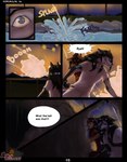 anthro cave clothed clothing dialogue duo female fur hair male night star text water nomuralok rena_(rena0107) snow_(matthewdragonblaze) canid canine canis mammal wolf 2021 comic digital_media_(artwork) english_text hi_res