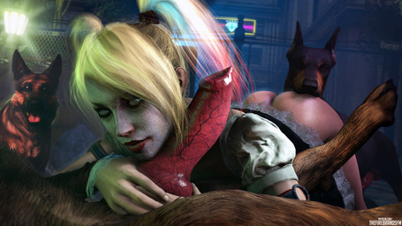 animal_genitalia animal_penis bestiality canine_genitalia canine_penis erection female female_on_feral feral genitals group human_on_feral interspecies male male/female penis realistic_feral vein veiny_penis the_firebrand batman_(series) dc_comics fallout microsoft dogmeat harley_quinn canid canine canis dobermann domestic_dog german_shepherd herding_dog human mammal pastoral_dog pinscher 16:9 3d_(artwork) digital_media_(artwork) hi_res source_filmmaker_(artwork) widescreen