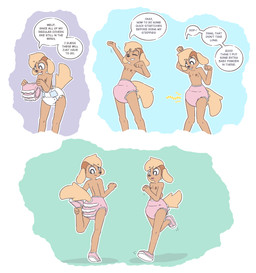 4_fingers anthro biped black_eyebrows black_eyes black_nose black_text bodily_fluids brown_body brown_fur brown_nipples clothed clothed_anthro clothed_male clothing collarbone dialogue diaper diaper_cover diaper_only eyebrow_through_hair eyebrows eyes_closed femboy fingers footwear fur genital_fluids hair incontinence knock-kneed leaning leaning_forward looking_down looking_down_at_self male male_anthro multicolored_clothing multicolored_footwear multicolored_shoes nipples onomatopoeia outline pink_clothing pink_footwear pink_shoes plantigrade pupils running shoes short_hair smile solo sound_effects speech_bubble standing stretching sweat sweaty_arms sweaty_face tail talking_to_self tan_ears tan_hair tan_tail teeth text topless topless_anthro topless_male translucent translucent_hair two_tone_clothing two_tone_footwear two_tone_shoes unclean_diaper undercut urine used_diaper wearing_diaper wet_diaper wetting wetting_diaper white_clothing white_footwear white_outline white_pupils white_shoes yellow_text baggashame raymond_(baggashame) canid canine canis domestic_dog mammal 2025 absurd_res english_text hi_res sequence