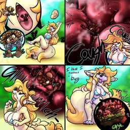 accidental_vore anthro ball beach big_breasts bikini bodily_fluids breasts clothing cough duo falling female female/female hair jumping long_hair micro minigirl multi_tail organs outside pawpads rumbling_stomach size_difference sport stomach stomach_acid swallowing swimwear tail two-piece_swimsuit volleyball volleyball_(ball) vore verysoft canid canine fox mammal mouse murid murine rodent 1:1 absurd_res hi_res