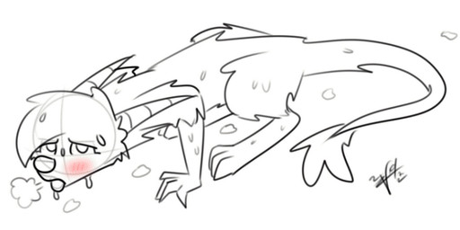 blush bodily_fluids breath female feral panting panting_in_face solo sweat toony vickttor93 itka alebrije