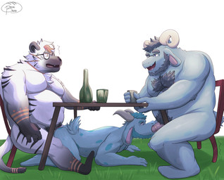 age_difference anal anal_penetration anthro anthro_on_anthro anthro_penetrated anthro_penetrating anthro_penetrating_anthro beard body_hair boyfriend's_father chest_hair eyewear facial_hair father_penetrating_son fellatio fur genitals glasses group group_sex happy_trail horn male male/male male_penetrated male_penetrating male_penetrating_male markings muscular muscular_anthro muscular_male nude older_male oral oral_penetration partner's_parent penetration penile penile_penetration penis roast sex size_difference spitroast spots spotted_body spotted_fur threesome trio under_table younger_male younger_penetrated breadpanda dos_(unoriginaluno) uno_(unoriginaluno) bovid caprine felid goat mammal pantherine tiger hi_res father_(lore) father_and_child_(lore) father_and_son_(lore) incest_(lore) parent_(lore) parent_and_child_(lore) parent_and_son_(lore) son_(lore)