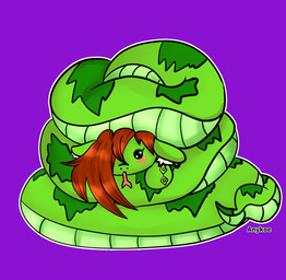 apode blush brown_hair ear_piercing ear_ring female feral green_body green_skin hair inner_ear_fluff legless looking_at_viewer piercing ring_piercing serpentine simple_background solo split_form tongue tongue_out tuft anykoe hasbro my_little_pony anguis_flake draconcopode hybrid lamia reptile scalie snake hi_res signature