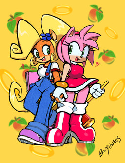 accessory anthro blonde_hair boots breasts clothing computer crop_top dress duo electronics female flower flower_in_hair footwear gloves green_eyes hair hair_accessory hairband hammer hand_holding handwear laptop long_hair midriff open_mouth open_smile overalls panties piko_piko_hammer pink_hair plant red_clothing red_dress shirt shoes smile thick_thighs tools topwear underwear white_clothing white_panties white_underwear bonyungus activision crash_bandicoot_(series) sega sonic_the_hedgehog_(series) amy_rose coco_bandicoot bandicoot eulipotyphlan hedgehog mammal marsupial absurd_res crossover hi_res signature