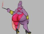 big_butt butt clothed clothing crossdressing dress footwear grey_background high_heels huge_butt huge_thighs male shoes simple_background solo thick_thighs wide_hips weonraro123 dragon_ball dragon_ball_super champa absurd_res hi_res