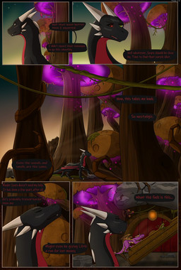 4_fingers boulder claws dialogue female feral fingers fungus gate horn male moon multi_horn mushroom mushroom_tree night plant rock scenery sky text apollyondragon activision mythology spyro_the_dragon cynder spyro amphibian dragon frog mythological_creature mythological_scalie scalie 2025 comic digital_drawing_(artwork) digital_media_(artwork) english_text hi_res