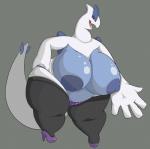 absurd_res anthro anthrofied avian big_breasts biped blue_nipples breasts brown_eyes clothed clothing female footwear generation_2_pokemon hi_res high_heels huge_breasts legendary_pokemon looking_at_viewer lugia mcnasty nintendo nipples non-mammal_breasts non-mammal_nipples overweight overweight_anthro overweight_female panties pokemon pokemon_(species) pokemorph shoes solo tail thick_tail topless underwear