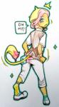 2017 absurd_res ambiguous_gender anthro biped blonde_hair blue_eyes blush bottomwear brown_body brown_skin canid canine clothing clothing_pull dialogue ears_back emanata english_text eyebrows femboy flash_emanata footwear frown fujoshiineko full-length_portrait generation_2_pokemon growth hair hi_res highlights_(coloring) human human_to_anthro ilima_(pokemon) legwear light lighting looking_at_self looking_at_tail looking_back mammal motion_lines multicolored_body multicolored_hair nintendo open_frown open_mouth outline paint pants pink_hair pivoted_ears pokemon pokemon_(species) pokemon_trainer portrait rear_view shadow shiny_pokemon shoes short_hair simple_background smeargle snout socks solo sparkles species_transformation speech_bubble stain standing surprise sweater tail tail_growth tail_tuft text topwear traditional_media_(artwork) transformation tuft two_tone_body two_tone_hair white_background yellow_body yellow_tail