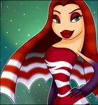 anthro female fin fin_hair hand_on_hip lidded_eyes lips noseless on_model pseudo_hair red_fin red_lips smile solo stripes tan_body toony white_stripes verona7881 shark_tale lola_(shark_tale) animal_humanoid dragonfish fish humanoid hybrid lionfish marine marine_humanoid scorpaeniform